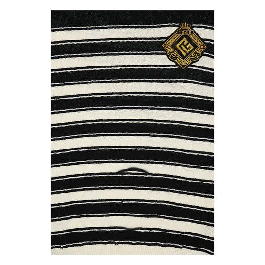 JMS always Original Balmain Mens Stripped Knitted Sailor Jumper Rings JMS always Original Balmain Mens Stripped Knitted Sailor Jumper Rings