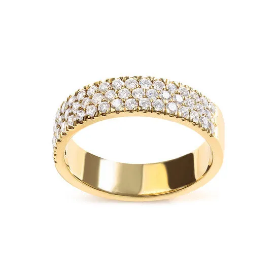 JMS always Original Haus of Brilliance 14K Yellow Gold Pave Set 34 cttw Multi Row Diamond Band Ring HI Color SI2I1 Clarity Rings JMS always Original Haus of Brilliance 14K Yellow Gold Pave Set 34 cttw Multi Row Diamond Band Ring HI Color SI2I1 Clarity Rings