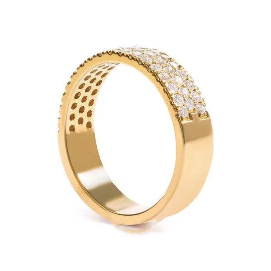 JMS always Original Haus of Brilliance 14K Yellow Gold Pave Set 34 cttw Multi Row Diamond Band Ring HI Color SI2I1 Clarity Rings JMS always Original Haus of Brilliance 14K Yellow Gold Pave Set 34 cttw Multi Row Diamond Band Ring HI Color SI2I1 Clarity Rings