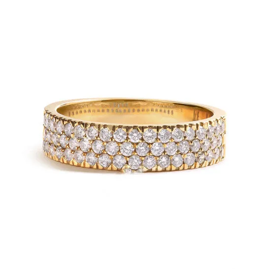JMS always Original Haus of Brilliance 14K Yellow Gold Pave Set 34 cttw Multi Row Diamond Band Ring HI Color SI2I1 Clarity Rings JMS always Original Haus of Brilliance 14K Yellow Gold Pave Set 34 cttw Multi Row Diamond Band Ring HI Color SI2I1 Clarity Rings
