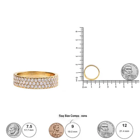 JMS always Original Haus of Brilliance 14K Yellow Gold Pave Set 34 cttw Multi Row Diamond Band Ring HI Color SI2I1 Clarity Rings JMS always Original Haus of Brilliance 14K Yellow Gold Pave Set 34 cttw Multi Row Diamond Band Ring HI Color SI2I1 Clarity Rings