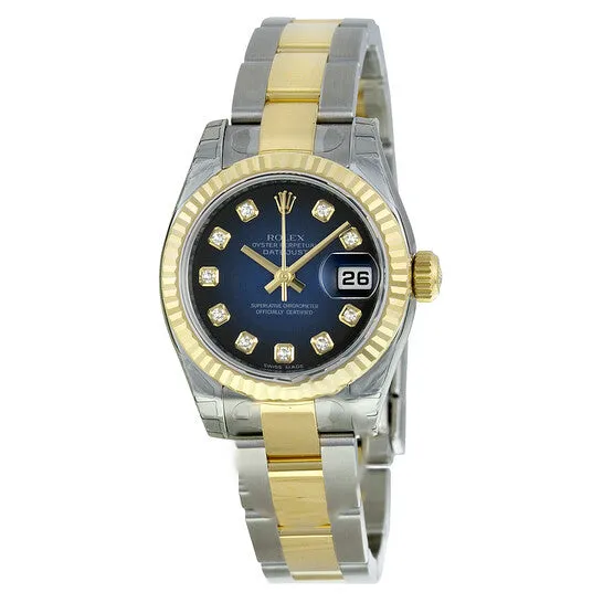 JMS always Original Rolex Lady Datejust 26 Blue Vignette Dial Stainless Steel and 18K Yellow Gold Oyster Bracelet Automatic Watch 179173BLVDO Bracelets JMS always Original Rolex Lady Datejust 26 Blue Vignette Dial Stainless Steel and 18K Yellow Gold Oyster Bracelet Automatic Watch 179173BLVDO Bracelets