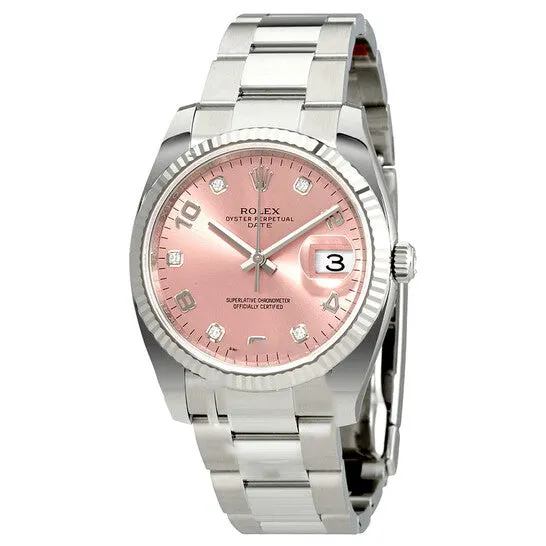 JMS always Original Rolex Oyster Perpetual Date 34 Pink Dial Stainless Steel Bracelet Automatic Mens Watch 115234PADO Bracelets JMS always Original Rolex Oyster Perpetual Date 34 Pink Dial Stainless Steel Bracelet Automatic Mens Watch 115234PADO Bracelets