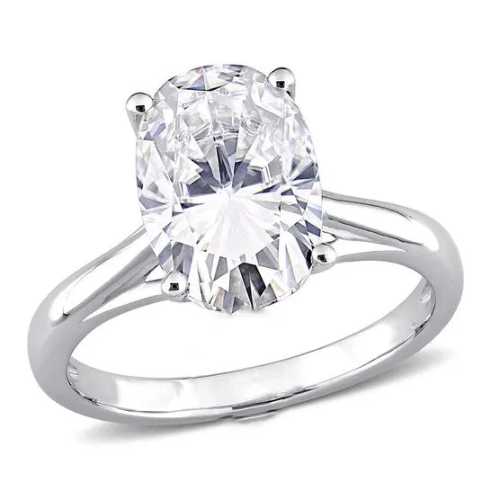 JMS always Rings Original Amour 10k White Gold 4 12 CT TGW Created White Moissanite Cocktail Ring