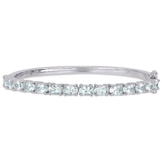 JMS always Rings Original AMOUR 6 13 CT TGW Aquamarine Bangle In Sterling Silver JMS always Rings Original AMOUR 6 13 CT TGW Aquamarine Bangle In Sterling Silver