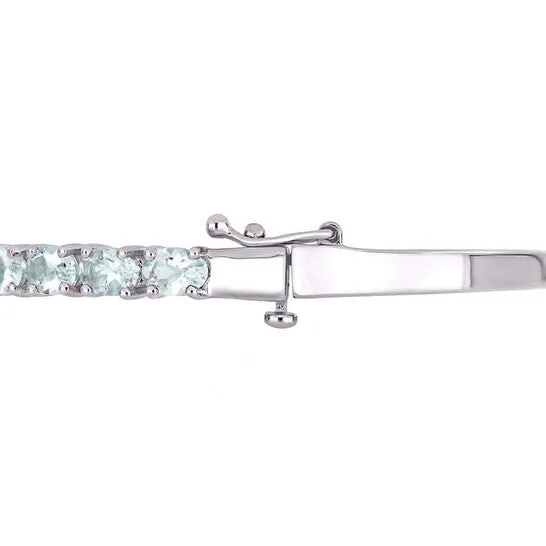 JMS always Rings Original AMOUR 6 13 CT TGW Aquamarine Bangle In Sterling Silver JMS always Rings Original AMOUR 6 13 CT TGW Aquamarine Bangle In Sterling Silver