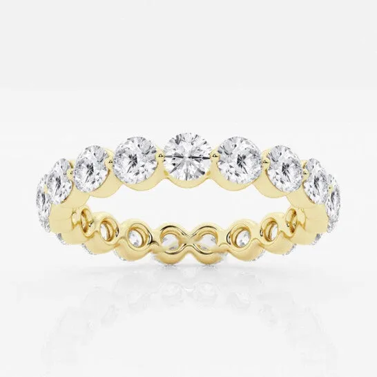 JMS always Rings Original Brilliant Diamond 14K Yellow Gold 2 CTTW Floating RoundCut LAB GROWN Diamond Eternity Band G SI
