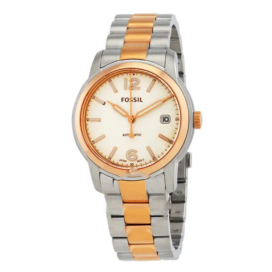 JMS always Rings Original Fossil Heritage Automatic Silver Dial TwoTone Unisex Watch ME3227 JMS always Rings Original Fossil Heritage Automatic Silver Dial TwoTone Unisex Watch ME3227