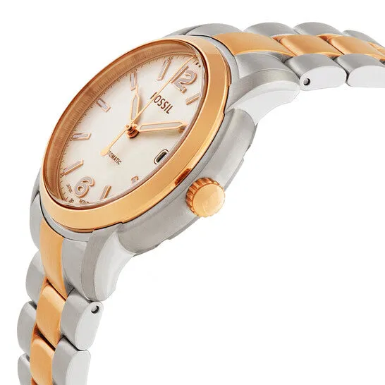 JMS always Rings Original Fossil Heritage Automatic Silver Dial TwoTone Unisex Watch ME3227 JMS always Rings Original Fossil Heritage Automatic Silver Dial TwoTone Unisex Watch ME3227