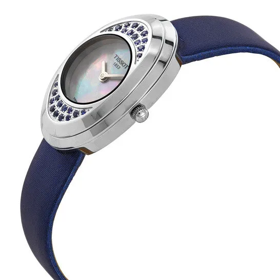 JMS always Watches Original Tissot Precious Flower Mother of Pearl Blue Sapphire Ladies Watch T03123580