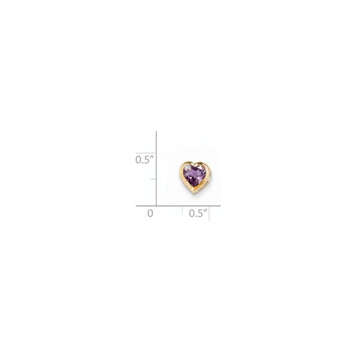 Necklaces Goldia 14K Yellow Gold 6mm Heart Amethyst Bezel Pendant