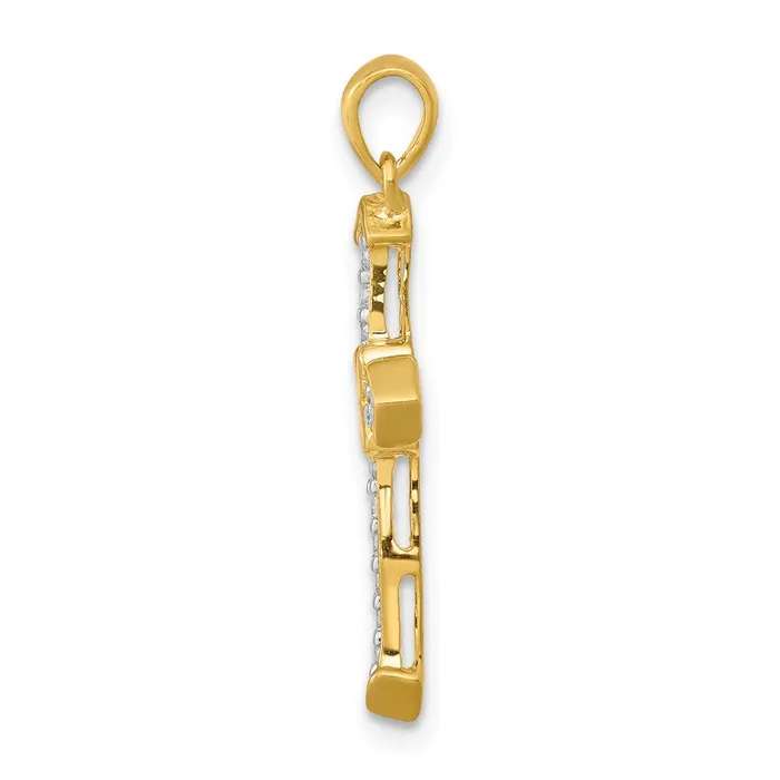 Necklaces Goldia 14K Yellow Gold Passion Real Diamond Cross Pendant