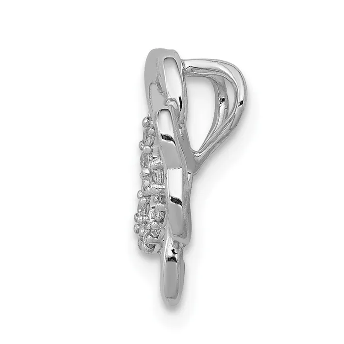 Necklaces Goldia Solid 14k White Gold 115ct Simulated CZ Four Leaf Clover Chain Slide