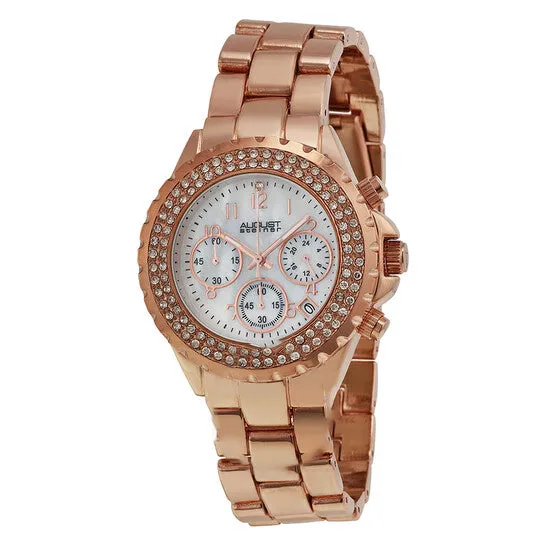 Original August Steiner Mother of Pearl Dial Rose Goldtone Ladies Watch AS8031RG JMS always Rings Original August Steiner Mother of Pearl Dial Rose Goldtone Ladies Watch AS8031RG JMS always Rings