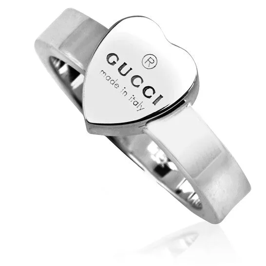 Original Gucci Sterling Silver Heart Pendant Trademark Ring JMS always Rings Original Gucci Sterling Silver Heart Pendant Trademark Ring JMS always Rings