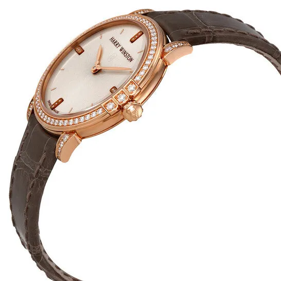 Original Harry Winston Midnight Champagne Sunray Dial 18kt Rose Gold Diamond Ladies Watch MIDQHM32RR002 JMS always Watches