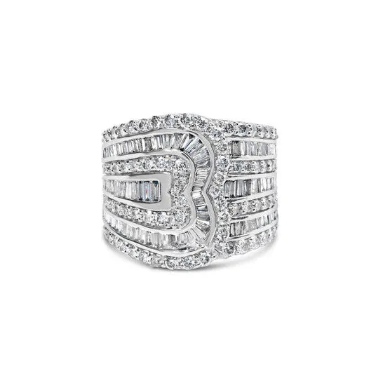 Original Haus of Brilliance 10K White Gold 2 12 Cttw Round and BaguetteCut Diamond MultiRow Bypass Ring JK Color I2I3 Clarity JMS always Rings Original Haus of Brilliance 10K White Gold 2 12 Cttw Round and BaguetteCut Diamond MultiRow Bypass Ring JK Color I2I3 Clarity JMS always Rings