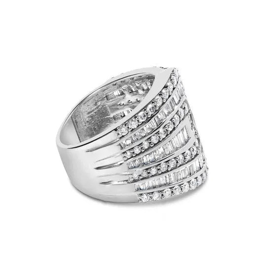 Original Haus of Brilliance 10K White Gold 2 12 Cttw Round and BaguetteCut Diamond MultiRow Bypass Ring JK Color I2I3 Clarity JMS always Rings Original Haus of Brilliance 10K White Gold 2 12 Cttw Round and BaguetteCut Diamond MultiRow Bypass Ring JK Color I2I3 Clarity JMS always Rings