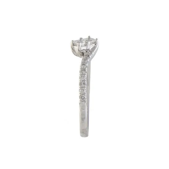Original LB Exclusive 14K White Gold 050 ct Diamond Curved Engagement Ring JMS always Rings Original LB Exclusive 14K White Gold 050 ct Diamond Curved Engagement Ring JMS always Rings