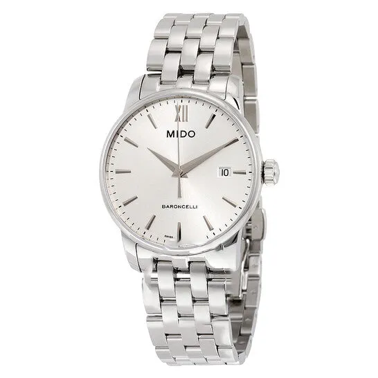 Original Mido Baroncelli Silver Dial Stainless Steel Mens Watch M0134101103100 JMS always Bracelets Original Mido Baroncelli Silver Dial Stainless Steel Mens Watch M0134101103100 JMS always Bracelets
