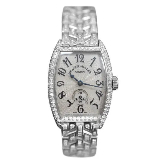 Original Preowned Franck Muller Curvex Hand Wind Diamond White Dial Ladies Watch 1750 S6 D JMS always Watches