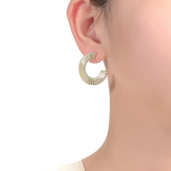 Original Rachel Glauber 14k Gold Plated Ribbed Open Circle Drop Earrings JMS always Earrings