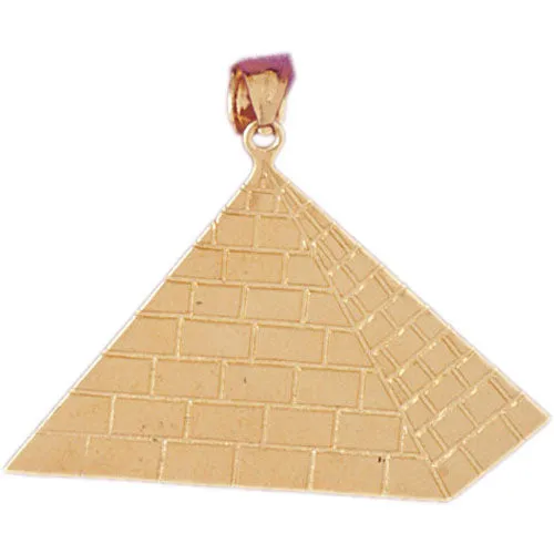 PreStyled Sets 14K Gold 40MM Egyptian Pyramid Pendant Goldia