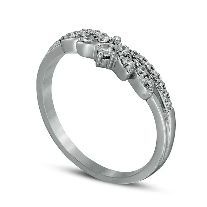 Previously Owned 025 CT TW Natural Diamond Crown Contour Anniversary Band in Solid 14K White Gold Goldia Rings Previously Owned 025 CT TW Natural Diamond Crown Contour Anniversary Band in Solid 14K White Gold Goldia Rings