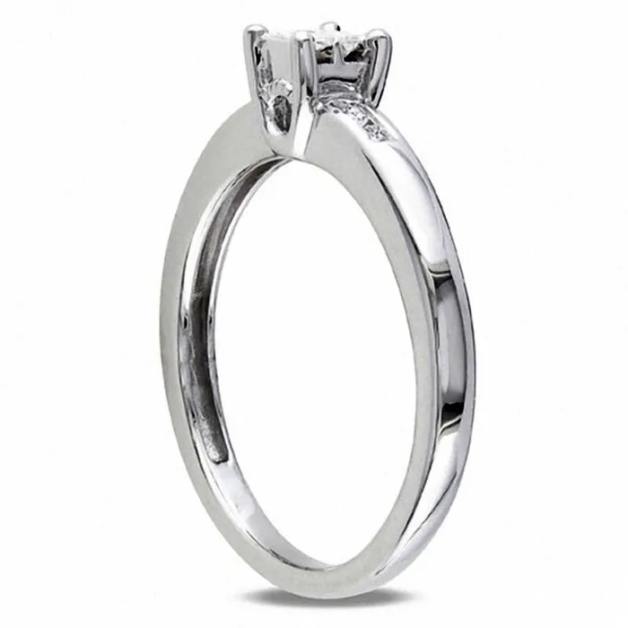 Rings 013 CT TW Quad PrincessCut Natural Diamond Promise Ring in Sterling Silver Goldia Rings 013 CT TW Quad PrincessCut Natural Diamond Promise Ring in Sterling Silver Goldia