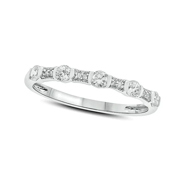 Rings 033 CT TW Natural Diamond Antique VintageStyle Stack Anniversary Band in Solid 10K White Gold Goldia Rings 033 CT TW Natural Diamond Antique VintageStyle Stack Anniversary Band in Solid 10K White Gold Goldia