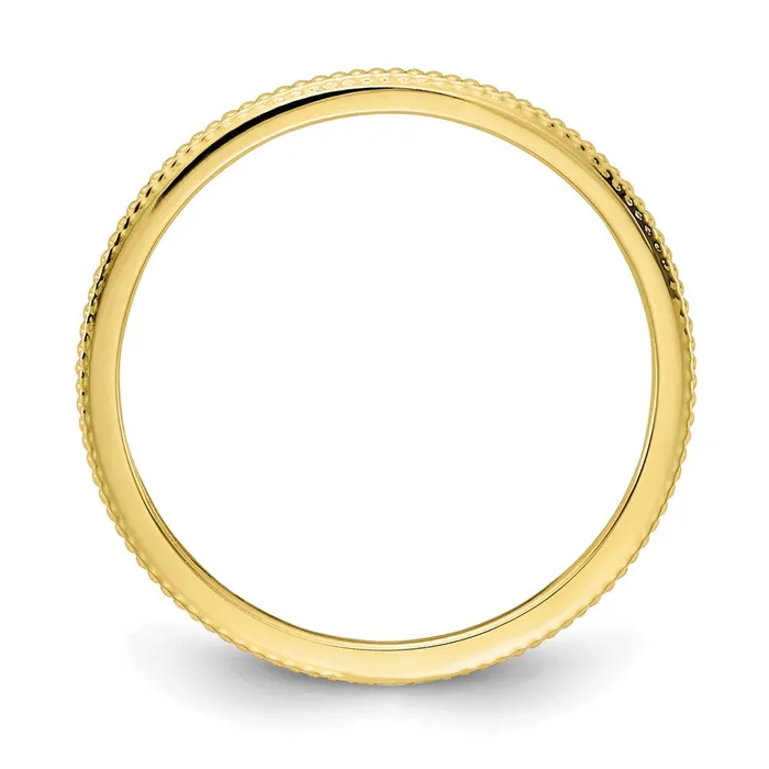 Rings 10K Gold 12mm Bead Stackable Band Goldia
