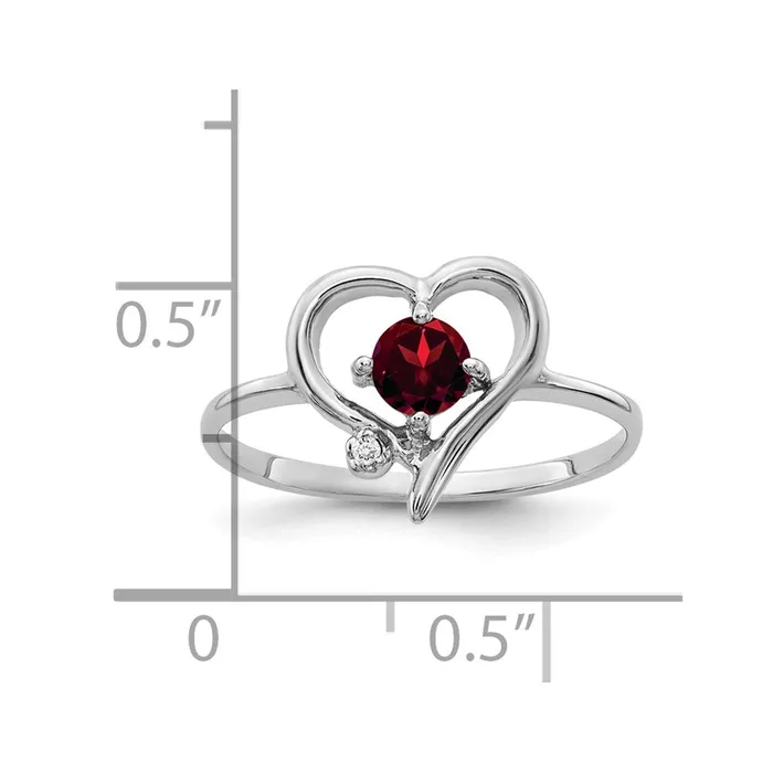 Rings 14k White Gold 4mm Garnet VS Real Diamond ring Goldiacom