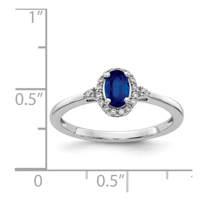 Rings 14k White Gold Oval Sapphire and Real Diamond Halo Ring Goldiacom