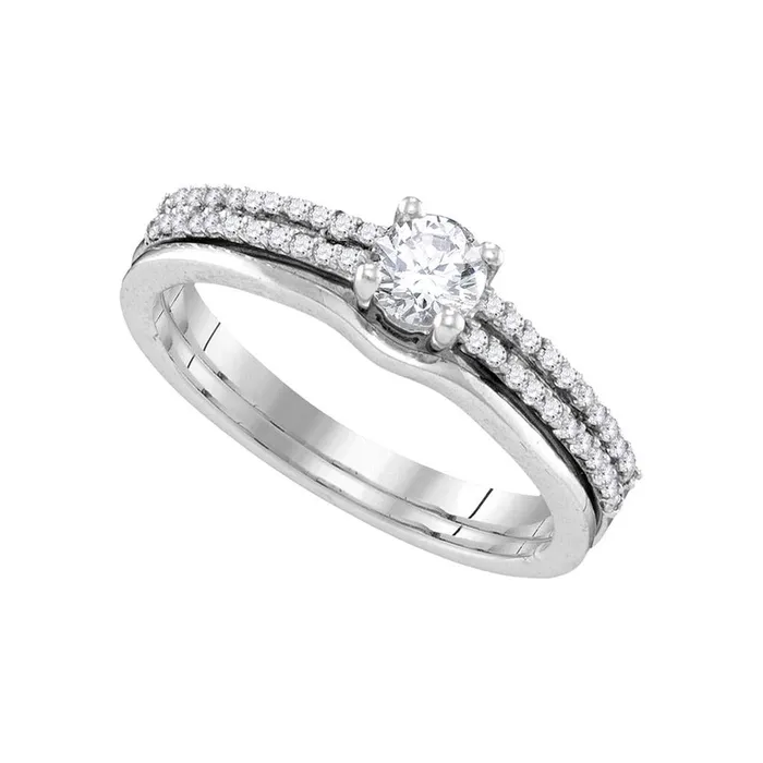 Rings 14k White Gold Round Diamond Bridal Wedding Ring Set 12 Cttw Certified gndatlanta Rings 14k White Gold Round Diamond Bridal Wedding Ring Set 12 Cttw Certified gndatlanta