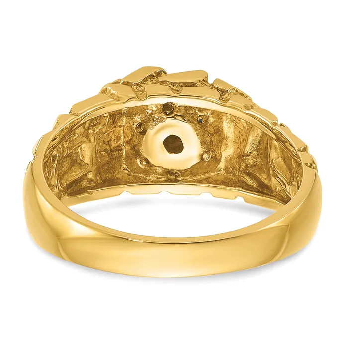 Rings 14k Yellow Gold 14 Ct Lab Grown Diamond VSSI G Mens Cluster Nugget Ring Goldia
