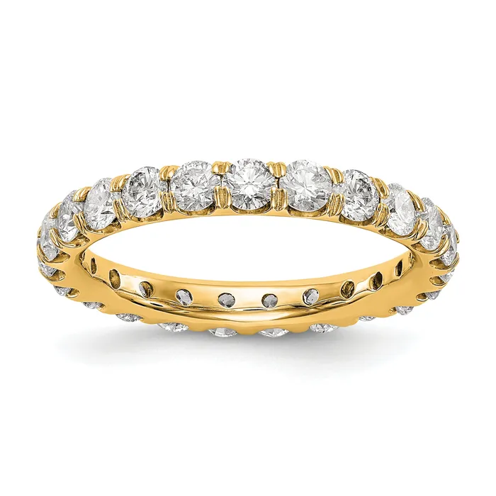 Rings 14k Yellow Gold 2 Ct Lab Grown Diamond VSSI G Shared Prong Eternity Band Ring Goldia Rings 14k Yellow Gold 2 Ct Lab Grown Diamond VSSI G Shared Prong Eternity Band Ring Goldia