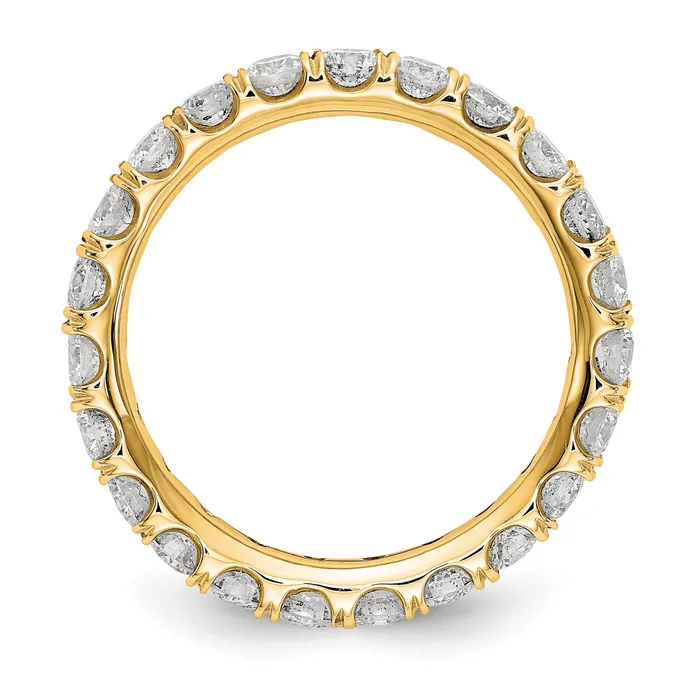 Rings 14k Yellow Gold 2 Ct Lab Grown Diamond VSSI G Shared Prong Eternity Band Ring Goldia