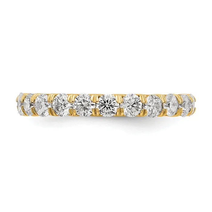 Rings 14k Yellow Gold 2 Ct Lab Grown Diamond VSSI G Shared Prong Eternity Band Ring Goldia