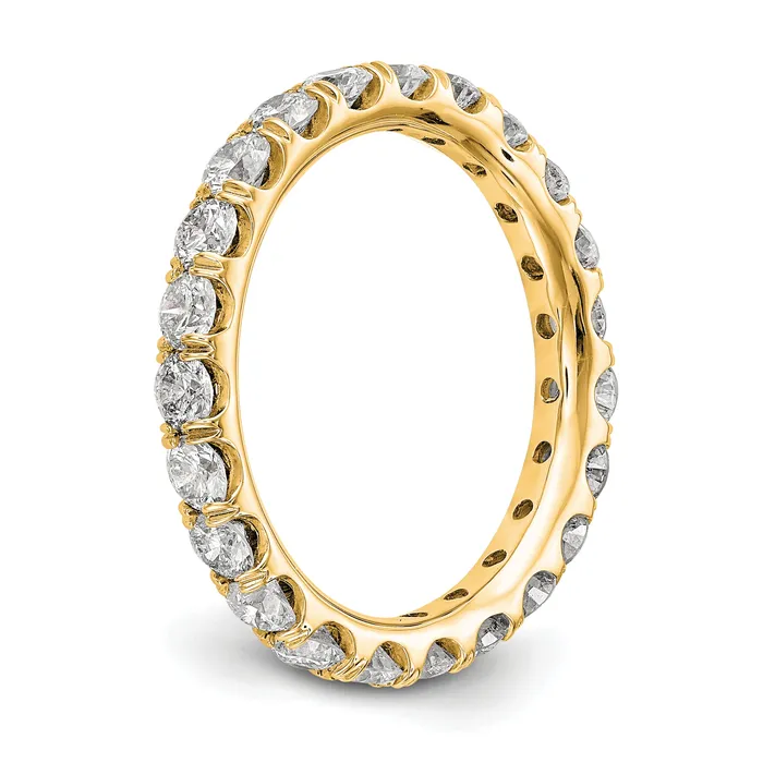 Rings 14k Yellow Gold 2 Ct Lab Grown Diamond VSSI G Shared Prong Eternity Band Ring Goldia