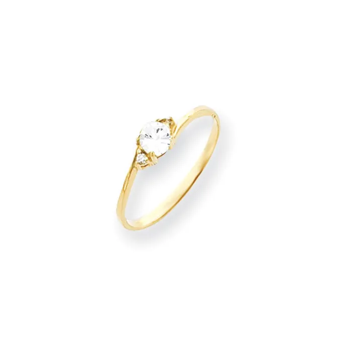Rings 14k Yellow Gold 4mm Cubic Zirconia VS Diamond ring Goldia
