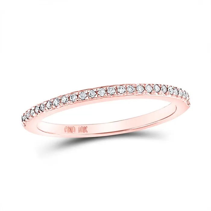 Rings gndatlanta 10k Rose Gold Round Diamond Single Row Stackable Band Ring 18 Cttw Size 6 Rings gndatlanta 10k Rose Gold Round Diamond Single Row Stackable Band Ring 18 Cttw Size 6