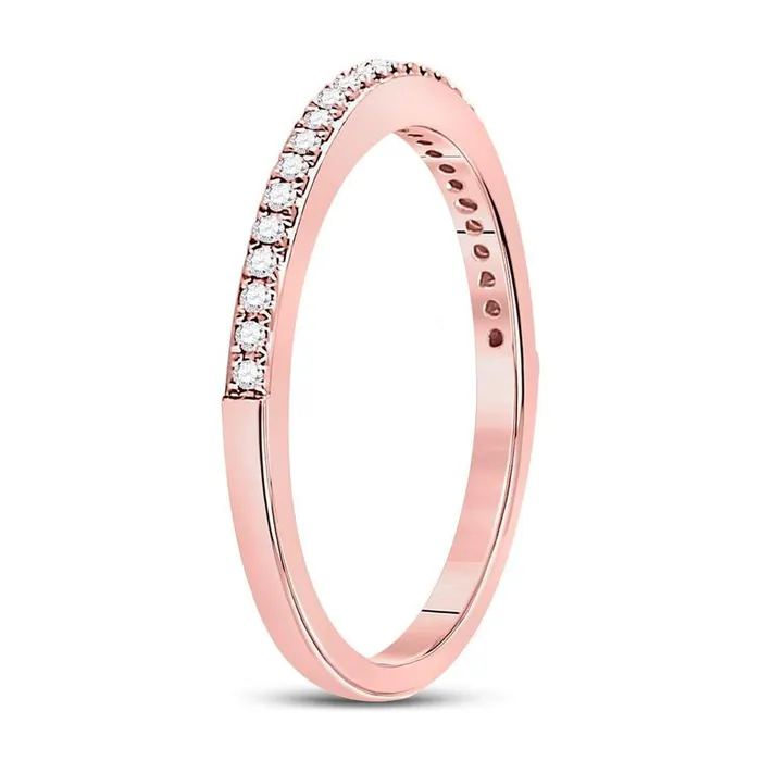 Rings gndatlanta 10k Rose Gold Round Diamond Single Row Stackable Band Ring 18 Cttw Size 6