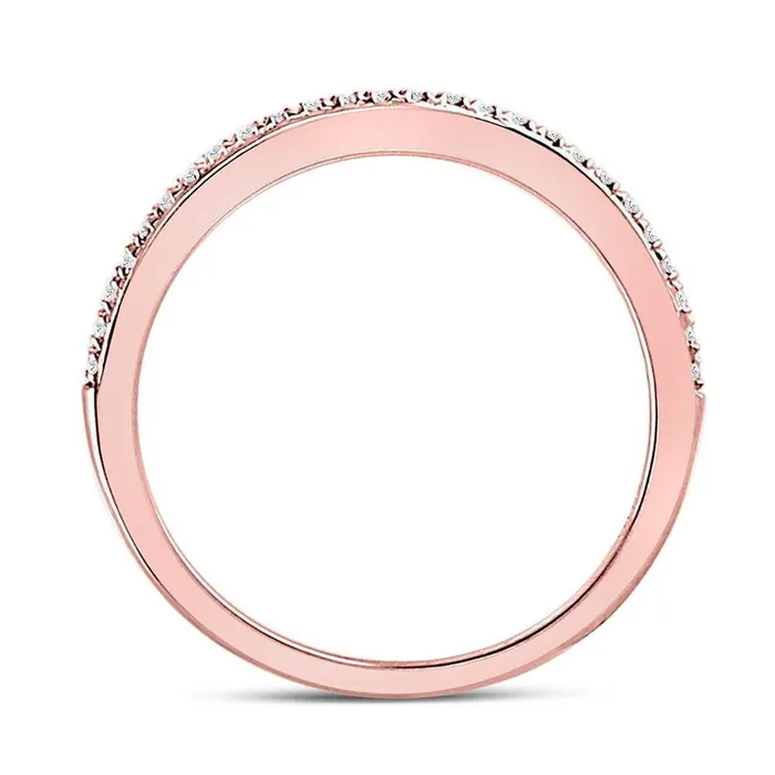Rings gndatlanta 10k Rose Gold Round Diamond Single Row Stackable Band Ring 18 Cttw Size 6