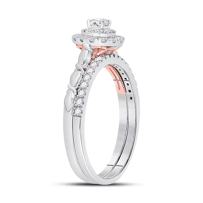 Rings gndatlanta 10k Twotone Gold Round Diamond Bridal Wedding Ring Set 12 Cttw