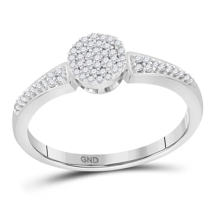 Rings gndatlanta 14k White Gold Round Diamond Circle Cluster Ring 16 Cttw