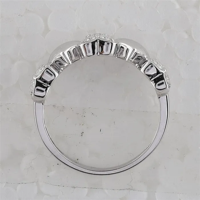 Rings gndatlanta 14k White Gold Round Diamond Heart Ring 13 Cttw