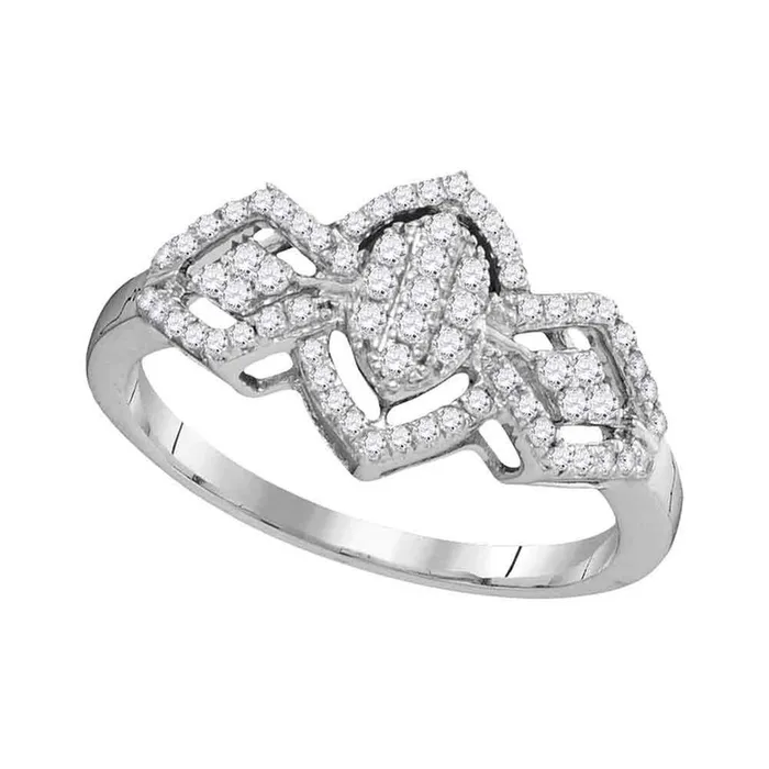 Rings gndatlanta 14k White Gold Round Diamond Oval Cluster Ring 13 Cttw