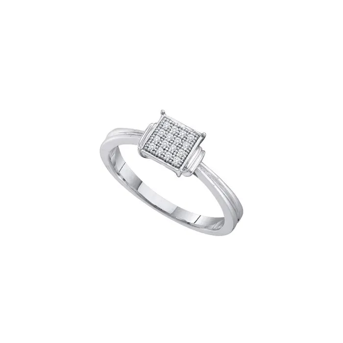 Rings gndatlanta 14k White Gold Round Diamond Square Cluster Ring 120 Cttw