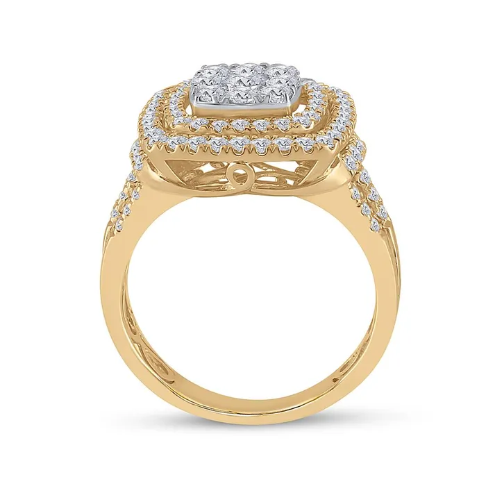 Rings gndatlanta 14k Yellow Gold Round Diamond Bridal Wedding Ring Set 112 Cttw