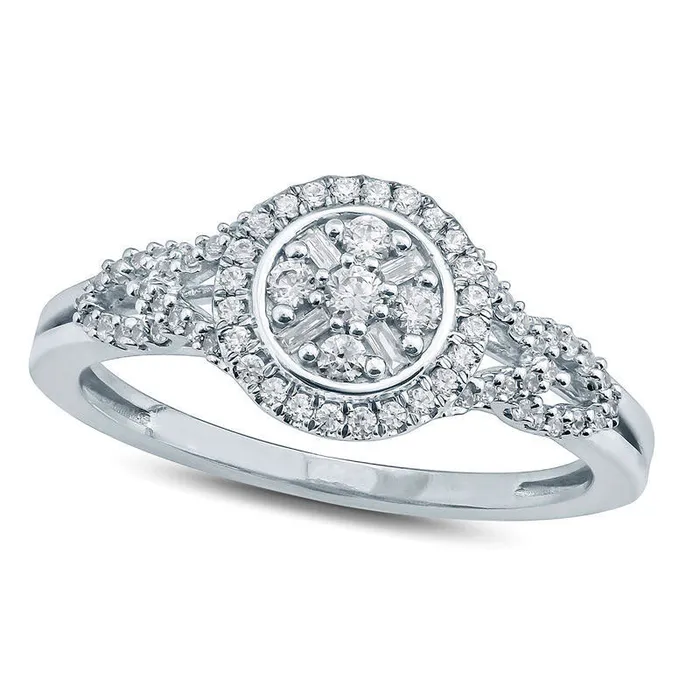 Rings Goldia 033 CT TW Composite Natural Diamond Frame Split Shank Engagement Ring in Solid 10K White Gold Rings Goldia 033 CT TW Composite Natural Diamond Frame Split Shank Engagement Ring in Solid 10K White Gold
